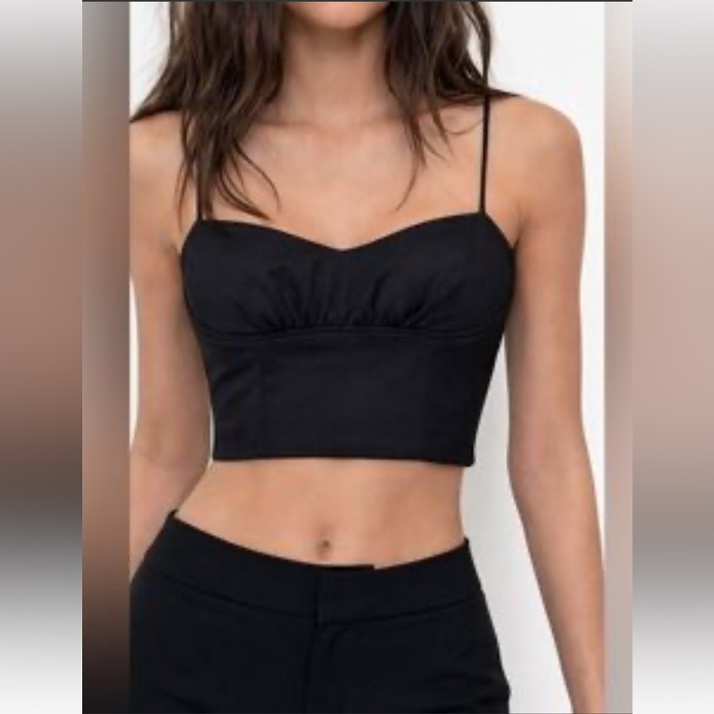 Dynamite Cropped Corset Black Top